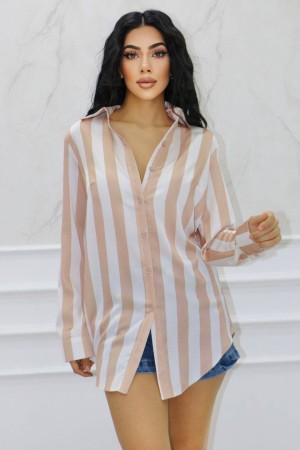 177418 TOPTAN ÇİZGİLİ GÖMLEK