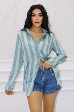 177420 TOPTAN ÇİZGİLİ GÖMLEK