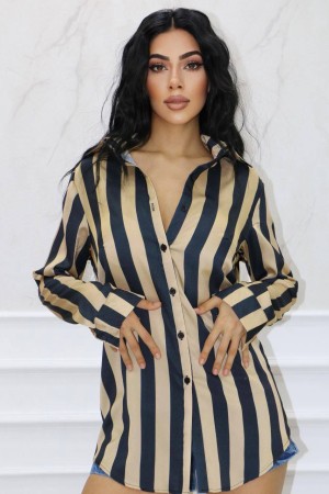 177421 TOPTAN ÇİZGİLİ GÖMLEK