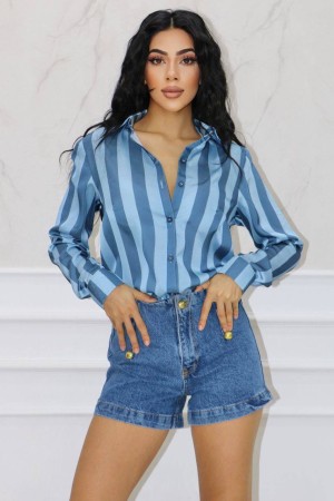 177422 TOPTAN ÇİZGİLİ GÖMLEK