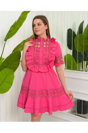 177431 TOPTAN PEMBE ELBİSE