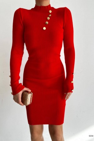 177678 TOPTAN KIRMIZI ELBİSE