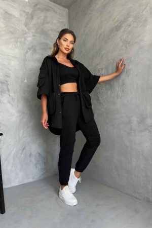 178602 TOPTAN SİYAH PANTOLON TAKIM