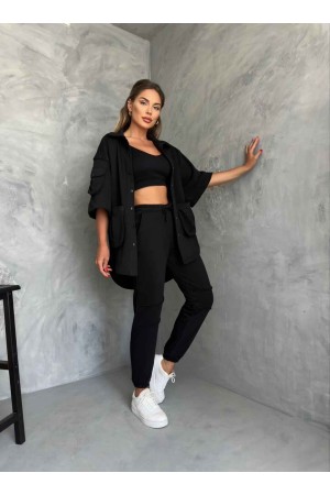 178602 TOPTAN SİYAH PANTOLON TAKIM