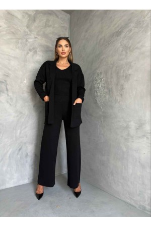 178618 TOPTAN SİYAH PANTOLON TAKIM