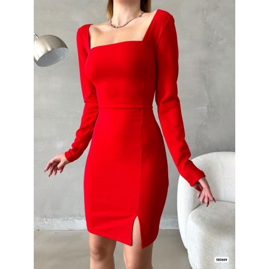 180017 red DRESS