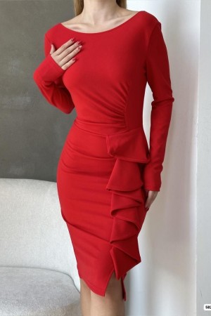 180027 TOPTAN KIRMIZI ABİYE