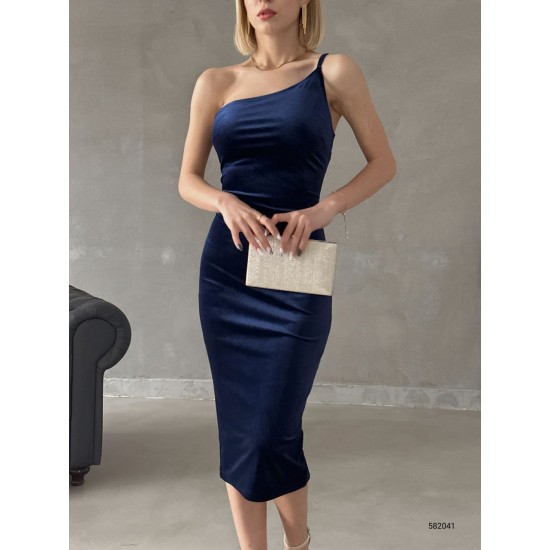 180034 TOPTAN LACİVERT ELBİSE