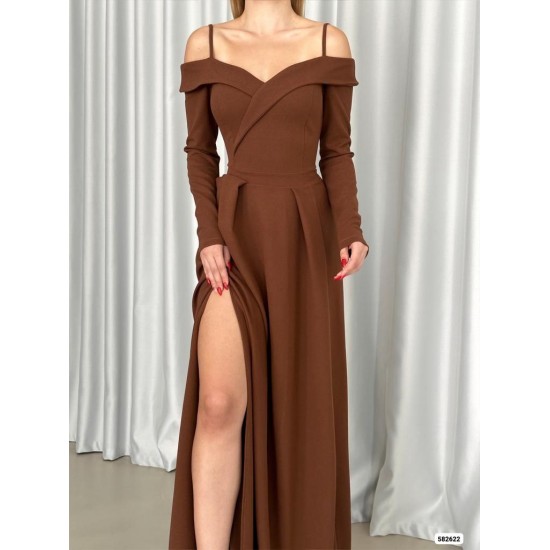 180053 coffee Evening dress