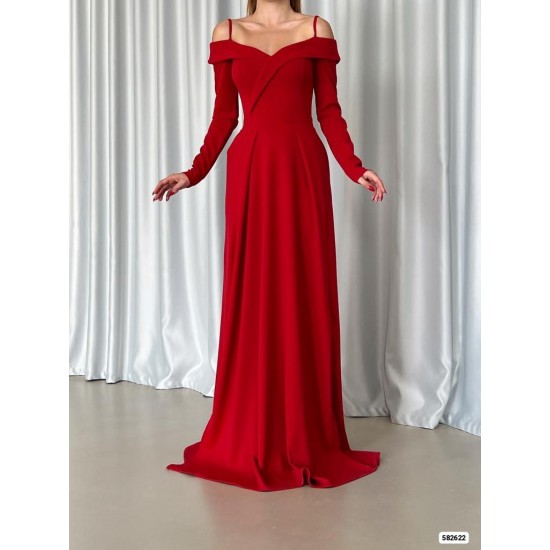 180054 burgundy Evening dress