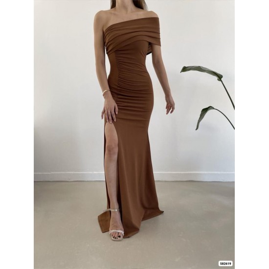 180058 coffee Evening dress