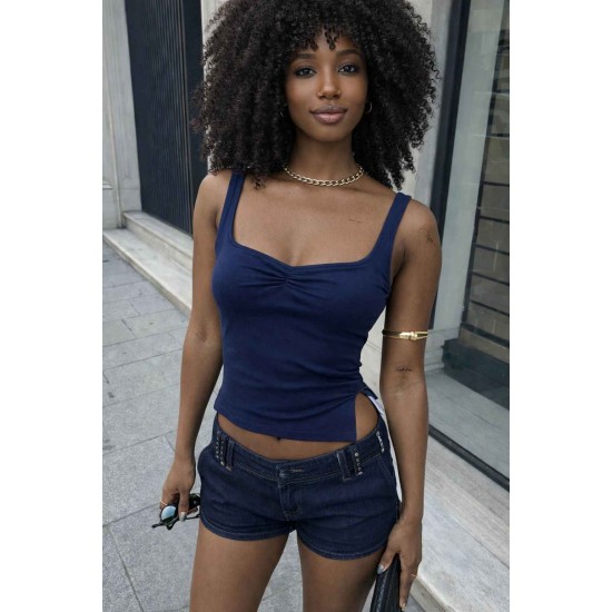 180175 LACİVERT CROP