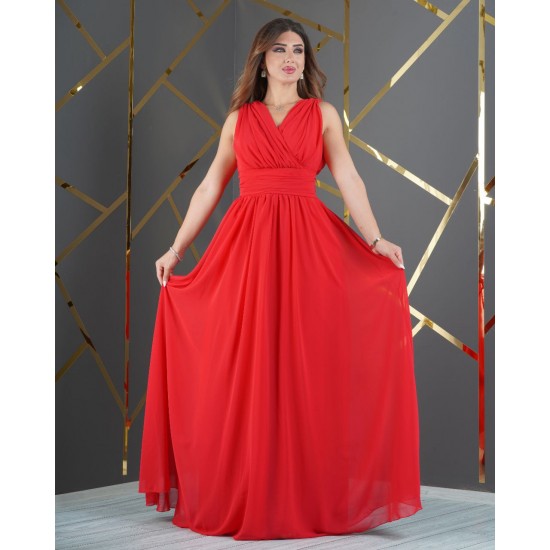 181015 red Evening dress