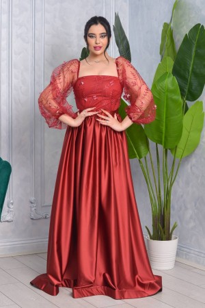 181022 burgundy Evening dress