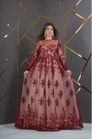 181026 TOPTAN BORDO ABİYE