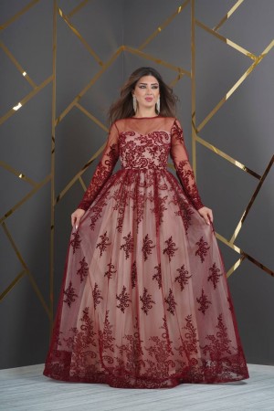 181026 TOPTAN BORDO ABİYE