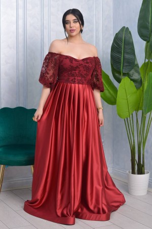 181038 burgundy Evening dress