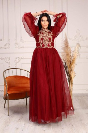 181041 TOPTAN BORDO ABİYE