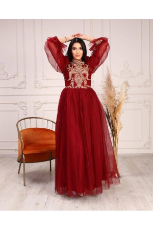 181041 TOPTAN BORDO ABİYE