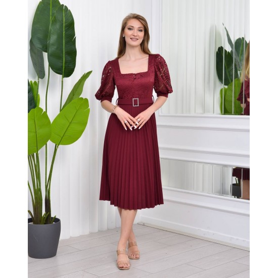 181046 burgundy Evening dress