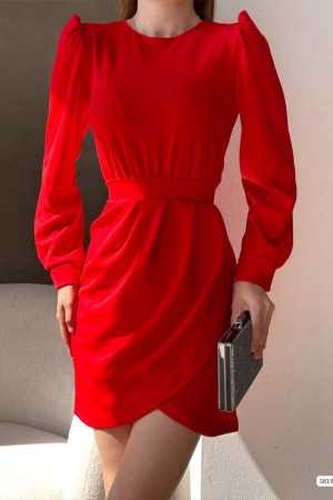 181084 TOPTAN KIRMIZI ELBİSE