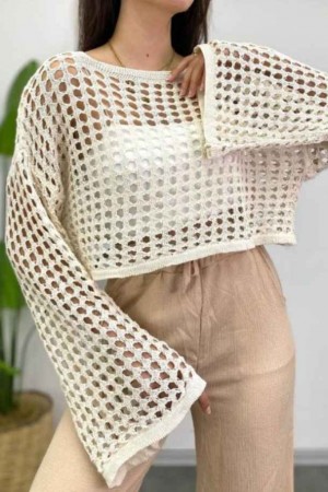 181366 TOPTAN BEJ BLUZ