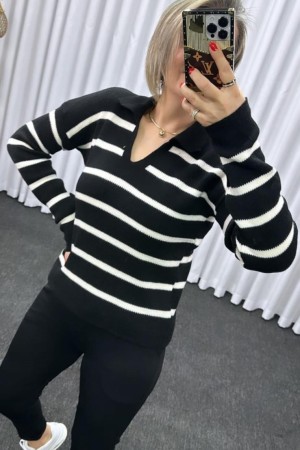 181372 TOPTAN SİYAH KAZAK