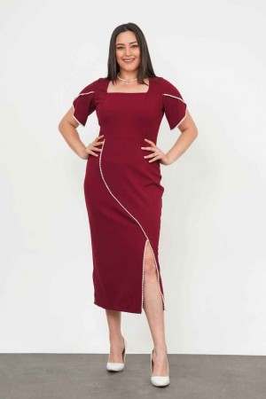 182174 BORDO ELBİSE