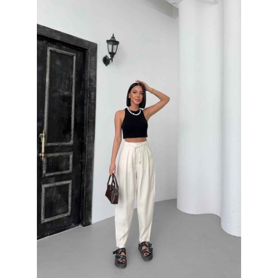 182187 ecru TROUSERS