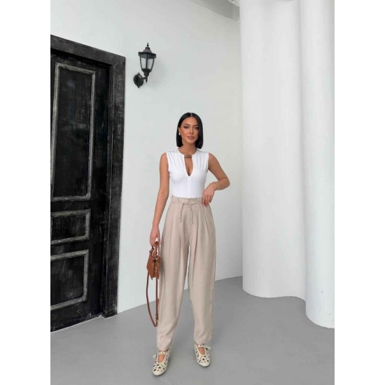 182190 beige TROUSERS