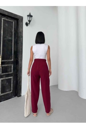 182191 TOPTAN BORDO PANTOLON