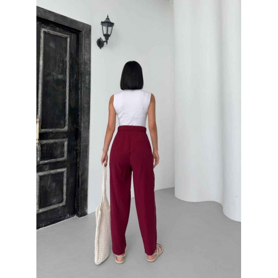 182191 burgundy TROUSERS