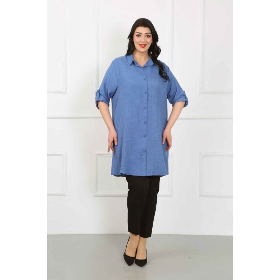 182212 TOPTAN MAVİ TUNİK