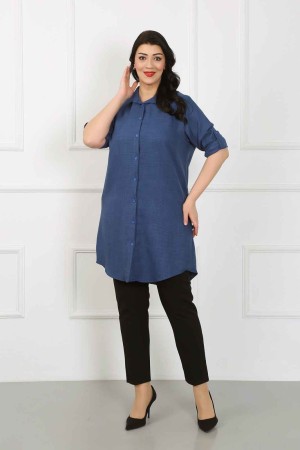 182216 TOPTAN MAVİ TUNİK