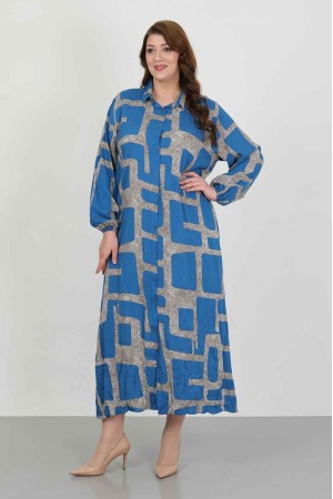 182393 TOPTAN DESENLİ ELBİSE