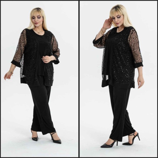 182409 TOPTAN SİYAH PANTOLON TAKIM