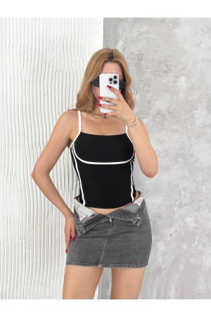 182442 TOPTAN SİYAH CROP