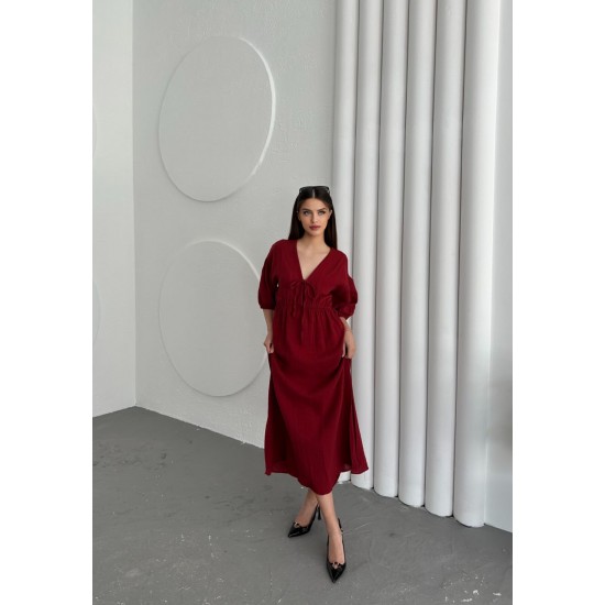 182459 burgundy DRESS