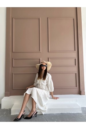 182461 TOPTAN BEYAZ ELBİSE