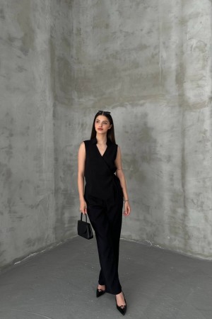 182469 TOPTAN SİYAH PANTOLON TAKIM