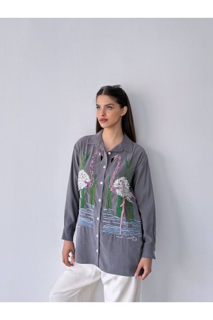 182477 TOPTAN GRİ GÖMLEK