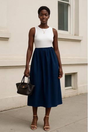 182492 TOPTAN LACİVERT ELBİSE