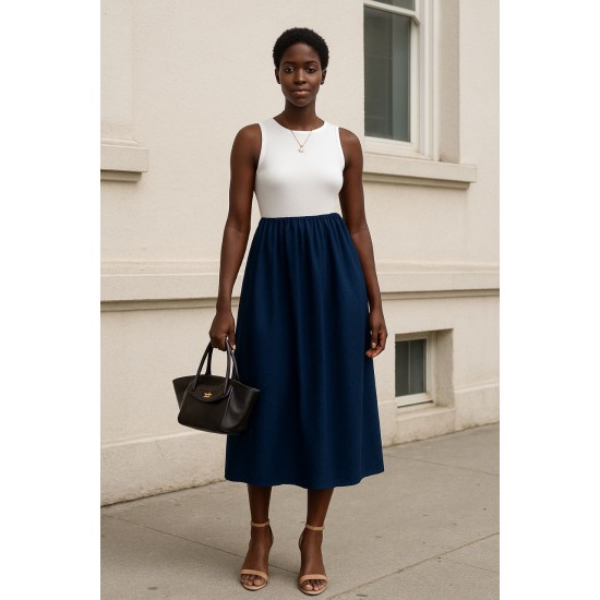 182492 Navy blue DRESS