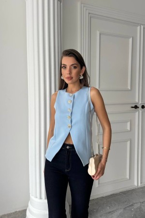 182608 TOPTAN BEBE MAVİ YELEK