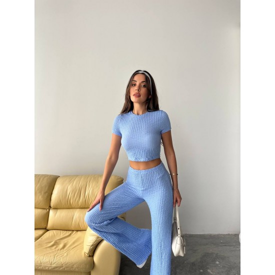 182614 TOPTAN BEBE MAVİ PANTOLON TAKIM