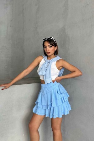 182618 bebe blue SHORT SKIRT