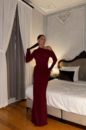 182632 TOPTAN BORDO ABİYE