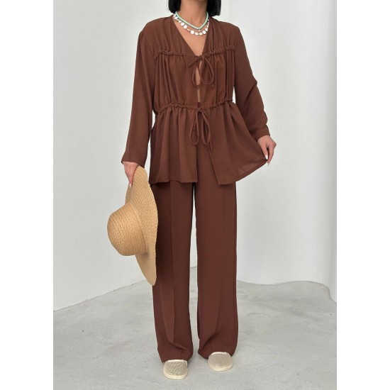 182633 TOPTAN KAHVE PANTOLON TAKIM