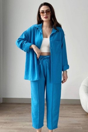 182642 blue Pants suit
