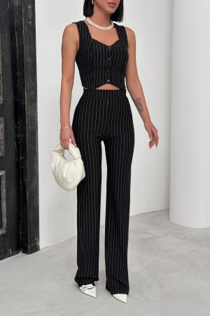 182644 TOPTAN SİYAH PANTOLON TAKIM